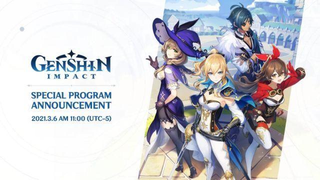 Live stream Genshin Impact patch 3.2, 23 octobre