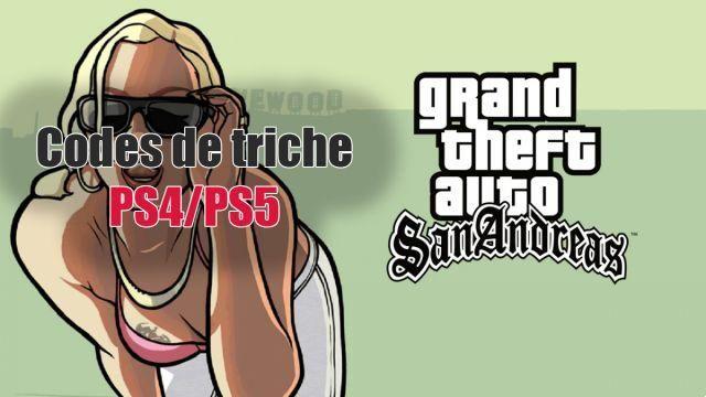 GTA San Andreas: códigos de truques para PS5 e PS4, truques e códigos de trapaça