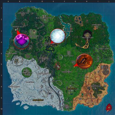 Fortnite: Touch a giant glowing cube, enter the rift above Loot Lake, and search for a landing pod inside a meteor, Meteoric Imprint challenge season 10