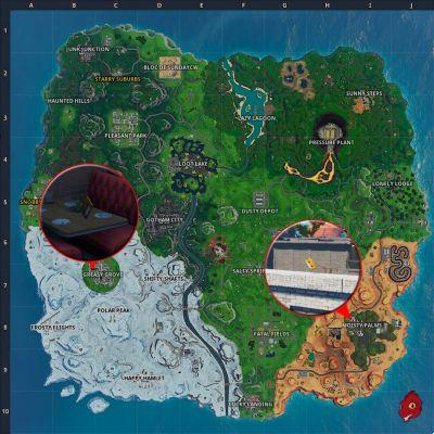 Fortnite: Collect Visitor Recordings at Moisty Palms and Greasy Grove, Ultimate Effort season 10 challenge