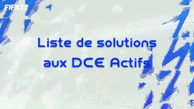 FIFA 22, solução e lista de DCEs ativos no FUT