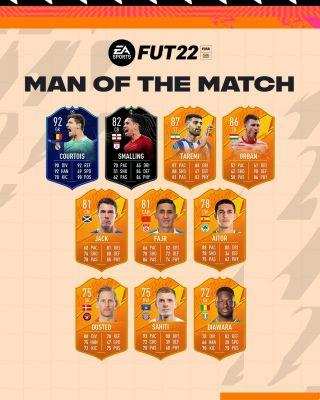 FIFA 22, the MOTM cards, Man of the match